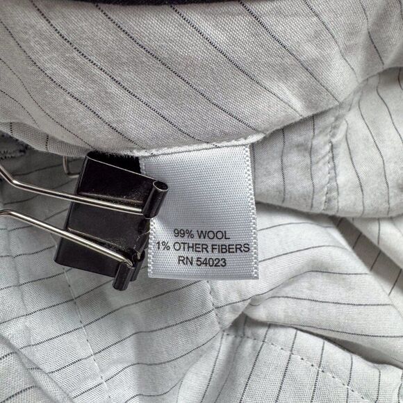 Banana Republic Dress Pants Men 34 Gray Windowpane Wool Slacks Office Work 34x31 - Picture 11 of 16